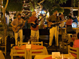 American Folk Music Trio Playing at a Restaurant at the Plazuelo Machado  Mazatlan  Mexico