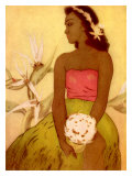 Hawaiian Woman with Flowers