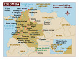 Map of Colombia  South America