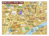 Map of Newcastle-upon-Tyne  United Kingdom  Europe