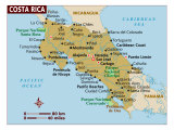 Map of Costa Rica  Central America