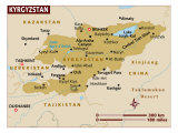 Map of Kyrgyzstan  Central Asia