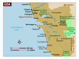 Map of Goa  Indian Sub-Continent