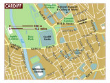 Map of Cardiff  United Kingdom  Europe