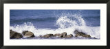 Puerto Rico  Vieques  Water Splashing with Rocks on the Beach