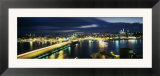 Bridge Lit Up at Night  Istanbul  Turkey