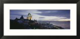 Building Lit Up at Dusk  Chateau Frontenac  Quebec City  Quebec  Canada