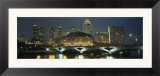 Buildings Lit Up at Night  Esplanade Bridge  Esplanade Drive  Singapore