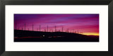 Wind Turbines in a Row at Dusk  Palm Springs  California  USA