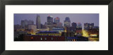 Buildings Lit Up at Dusk  Kansas City  Missouri  USA