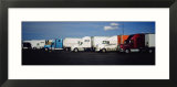 Semi-Trucks Parked on a Road  Ohio  USA