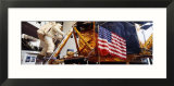 Astronaut and an American Flag in a Museum  National Air and Space Museum  Washington DC  USA
