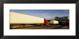 Semi-Trucks on a Highway  Laredo  Texas  USA