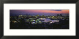 City at a Port Lit Up at Dusk  Genoa  Liguria  Italy