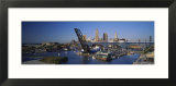 Boats in a River  Cleveland  Ohio  USA