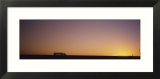 Silhouette of a Truck Moving on a Highway  Interstate 5  California  USA