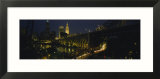 Arch Bridge and Buildings Lit Up at Night  Cleveland  Ohio  USA