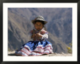 Little Girl in Traditional Dress  Colca Canyon  Peru  South America