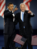 President-Elect Barack Obama and VP Joe Biden after Acceptance Speech  Nov 4  2008
