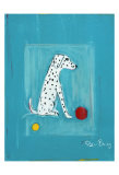 Dalmatian with Red and Yellow Ball