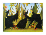 Hens with Strawberries