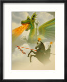 Businessman-Knight Fighting Dragon