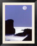 Rocks with Water and Full Moon  Laguna Beach  CA