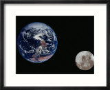 Earth and the moon seen from space
