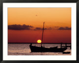 Sunset and fishing boats  Isla Mujeres  Mexico