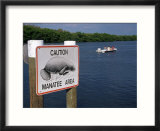 Manatee Warning Sign  Palm Island  FL