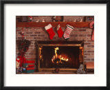 Fireplace with Christmas Stockings