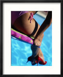 Mexican Woman in Bikini by Swimming Pool