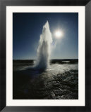 View of a geyser called Strokkur  the Churn  located near Geysir