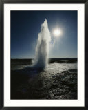 View of a geyser called Strokkur  the Churn  located near Geysir
