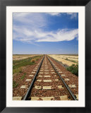 A view of the Indian Pacific Railroad crossing the Nullarbor Plain