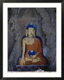 A painted stone Buddha near Lhasa  Tibet
