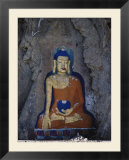 A painted stone Buddha near Lhasa  Tibet
