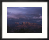 Dramatic Lightning Bolt Through Storm Clouds over Cathedral Rock