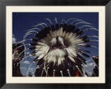 View from Behind of Blood Indians Wearing Tribal Feather Headdresses