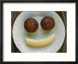 Smiling Breakfast of Muffins and a Banana