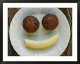 Smiling Breakfast of Muffins and a Banana