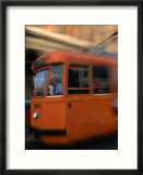 Orange Tram Moving  Naples  Italy