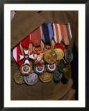 Medals on Breast of War Veteran  Warsaw  Poland