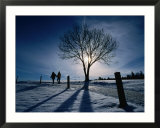 Couple Hiking on a Path with Winter Sun  Zurich  Switzerland