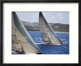 Aerial Photo of J-Class Cutters  Antigua Classic Yacht Regatta  Antigua & Barbuda