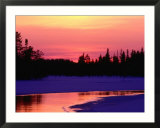 Partly Frozen River Near Arctic Circle  Kuusamo  Finland