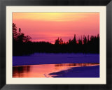 Partly Frozen River Near Arctic Circle  Kuusamo  Finland