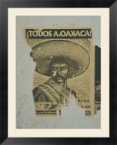 Weathered Street Poster Depicting Pancho Villa  Oaxaca  Mexico