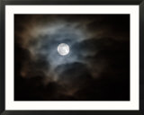 Full Moon and Passing Clouds at Night