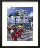 Art Deco Architcture with Marching Band  South Beach  Miami  Florida  USA